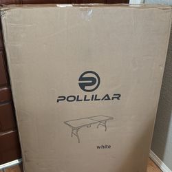 pollilar 6FT Folding Table Plastic 6 Foot Foldable Table NEW