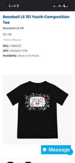 Baseball Lifestyle BTS Composition Tee TSCOMPAL SIZE L
