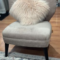 2 West Elm Retro Wing Chairs, Velvet. Pillow not for sale