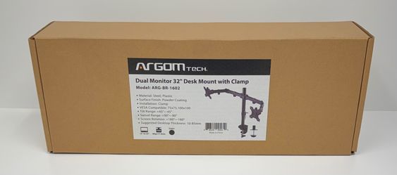 DUAL MONITOR 32” DESK MOUNT WITH CLAMP