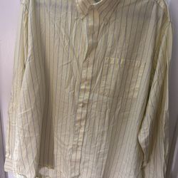 Yellow and blue striped Izod button-up shirt 