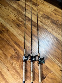 Lot of 3 Fishing Rod & Reel Combos
