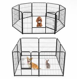 32” Heavy Duty Dog Playpen – 8 Panel Metal Exercise Pen for Small & Medium Dogs