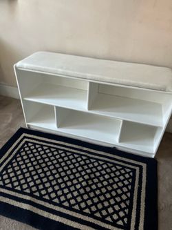White Entryway bench or organizer (not ikea)