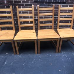 Very Good Condition Four Hardwood Chairs 