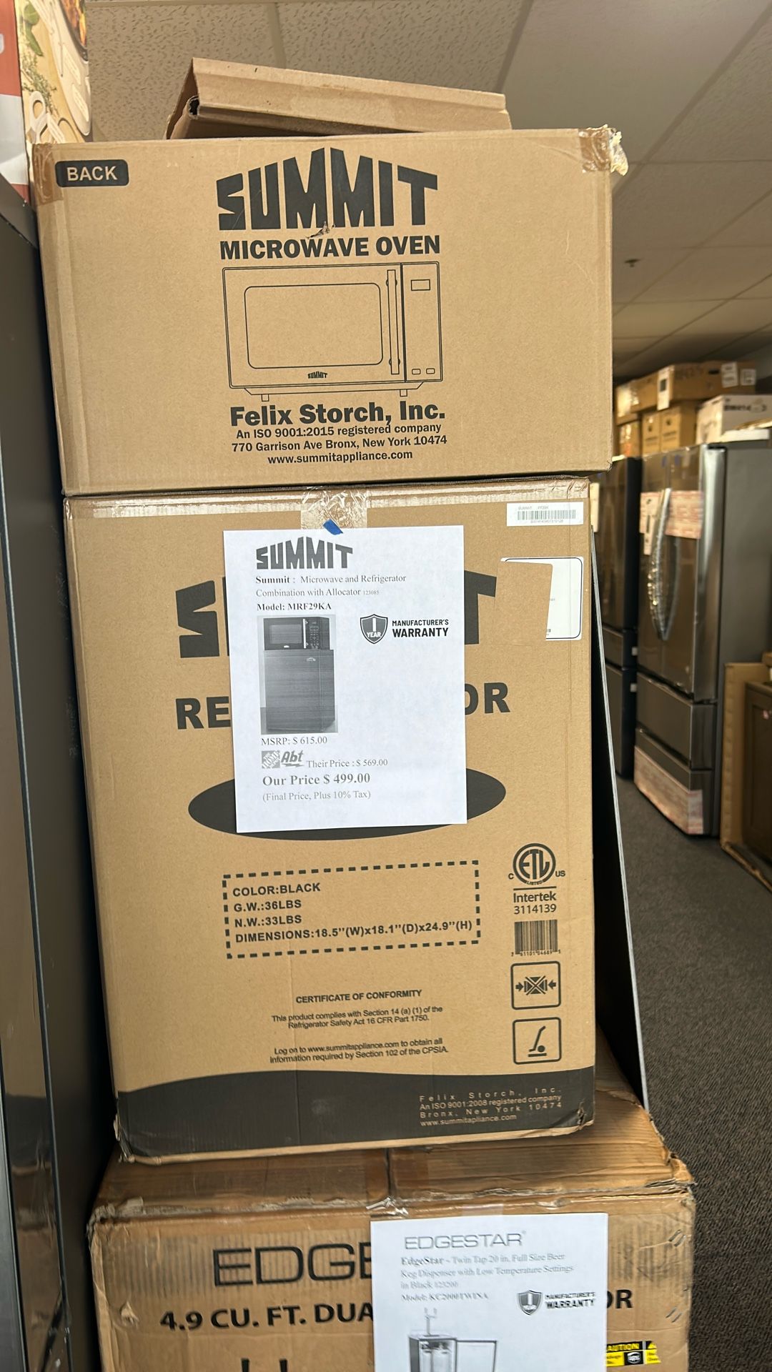 Summit Microwave And Refrigerator Combination With Allocator