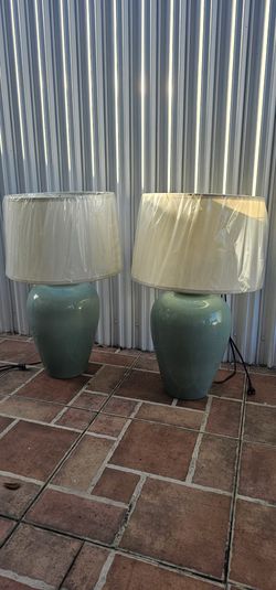 2 Lámparas Verde Claro, Para Sala, Cuarto, Etc
