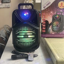 8” Bluetooth Rechargeable Party Speaker With Microphone & LED Party Ligths 🔊🎶🎤