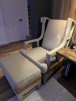 Uttermost Schafer Linen Armchair And Ottoman 