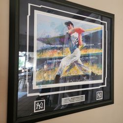 NY Yankees Joe DiMaggio Signed Leroy Neiman Limited Edition Artwork With COA