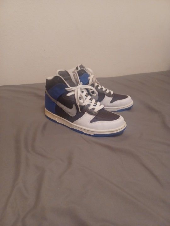 2007 Nike Dunk Hi Premium Ostrich Brown Blue Sneakers Mens Size 8.5