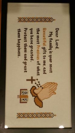 Framed Cross Stitched Prayer