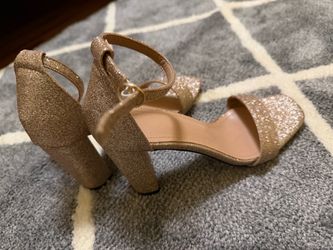 Gold glitter heels