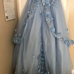 baby blue Quinceanera dress 