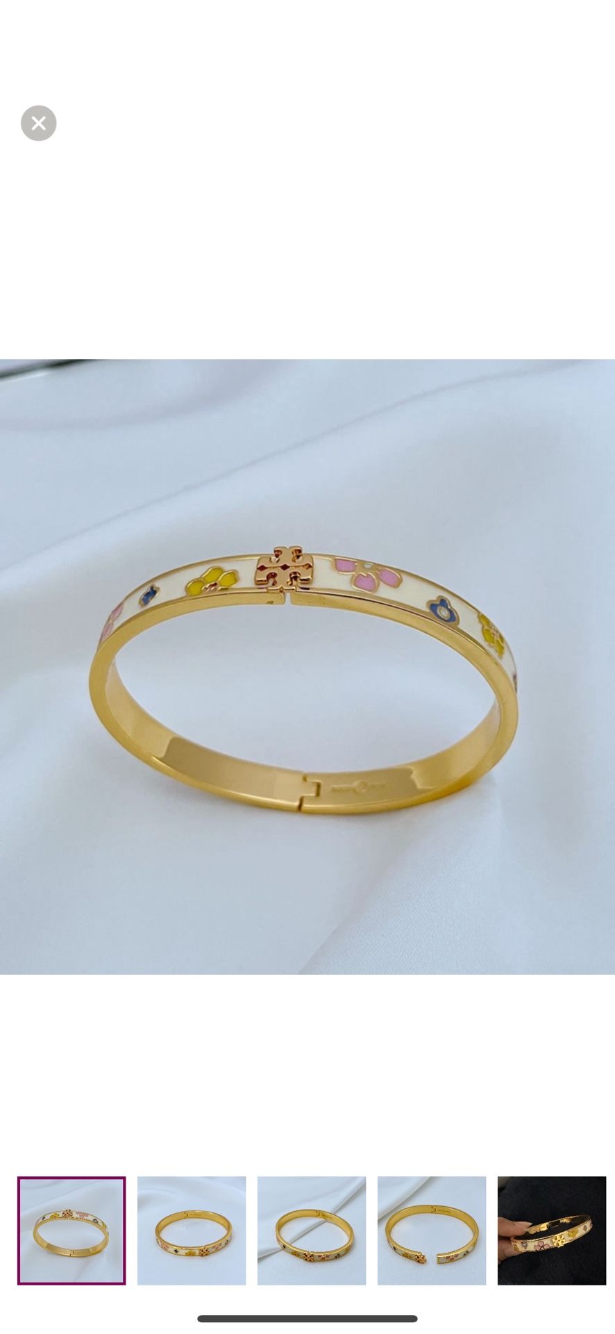 Tory Burch Bracelet Flower Design Gold