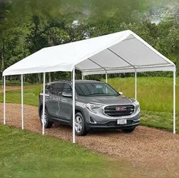 White Steel Frame Carport Canopy