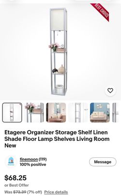 Etagere Organizer Storage Shelf Floor Lamp