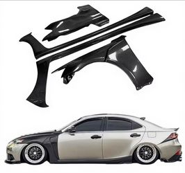 Real carbon fiber side skirts with fenders Lexus  2013 to 2019 is200t is250 is300 is350 real carbon body fiber body kit