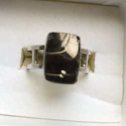 Shungite Ring, Sterling Silver 