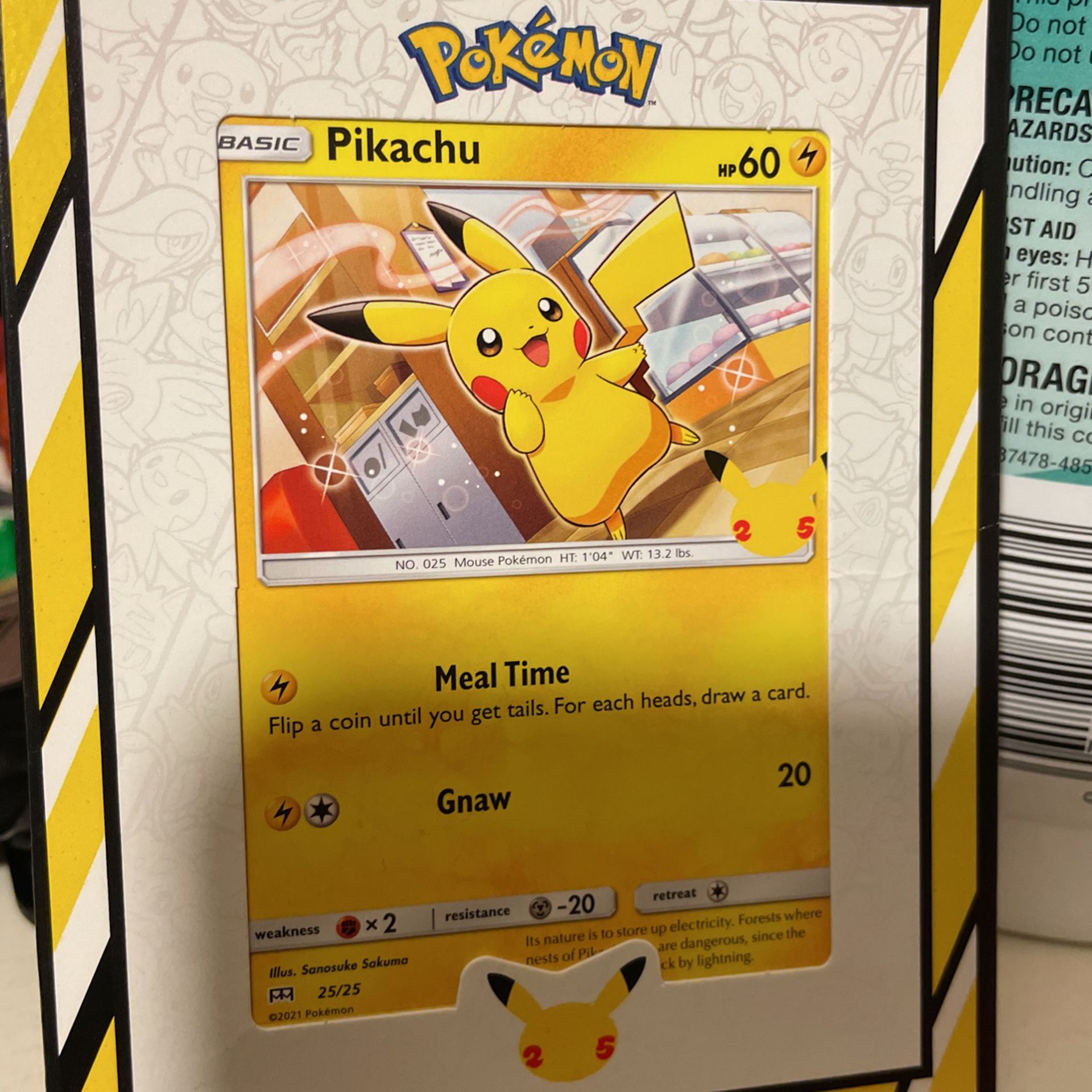 Pokémon Card Pikachu From McDonald’s With Display Card Case 