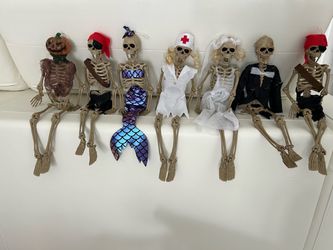 Halloween Skeleton Figurines Set of 7