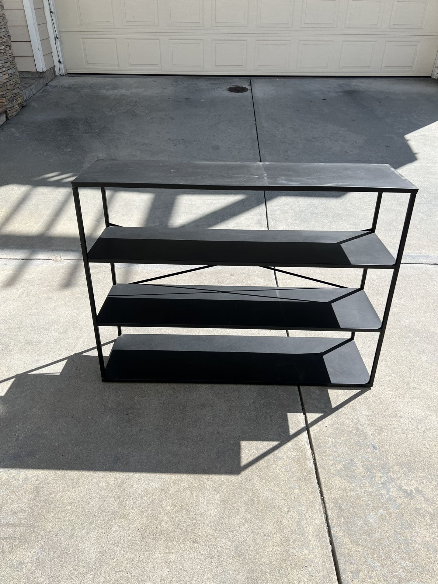 Black Console Unit | Entryway Shelving Unit