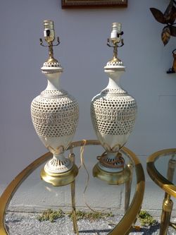 Pair of Reticulated Lamps - New Condition