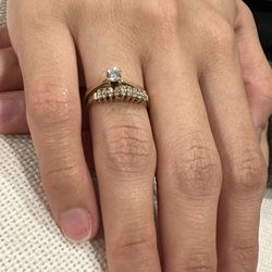 Diamond Engagement Ring And Diamond Band 