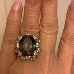 mystic topaz ring sz4.5