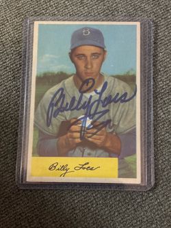 BILLY LOES 1954 BOWMAN SIGNED AUTOGRAPHED CARD DODGERS