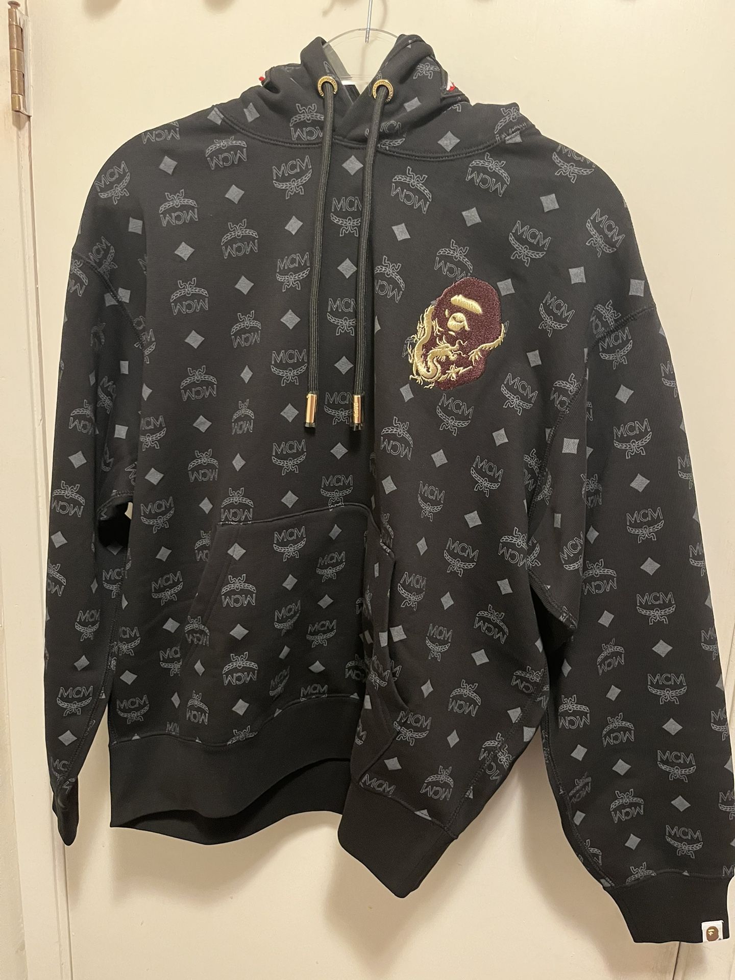 MCM X BAPE MONOGRAM SHARK HOODIE color black size S - Main Image