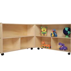 Preschool Folding Toy Cabinet with Lock