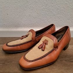 Vintage Johnston & Murphy Handmade Leather Loafers Size 11
