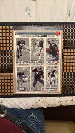 NFL Los Angeles Raiders1993 McDonald’s Gameday Cards Sheet A - 1 Of 3