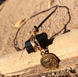 Black Tourmaline Crystal Necklace