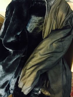 Black leather jacket