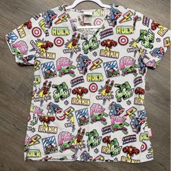 Marvel Womens Scrub Top 