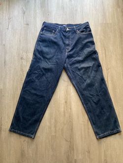 Denizen Men's Cargo Jeans Relaxed Fit Dark Wash Blue Denim Mid Rise Pockets 33