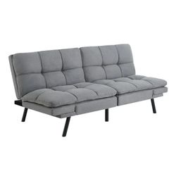 Gray Convertible Futon | Tufted Sofa Bed – New in Box