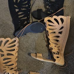 Women’s gladiator sandals both for $50 OBO size 9