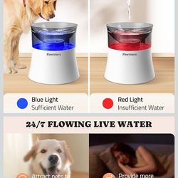 Dog Water Fountain, 1 Gallon Automatic No Spill Pet Water Bowl Dispenser for Small Medium Large Dogs with Vortex Filter, Deep Drinking Area and Quiet 