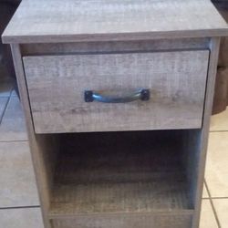 South Shore Tassio 1-Drawer Nightstand- Weathered Oak
