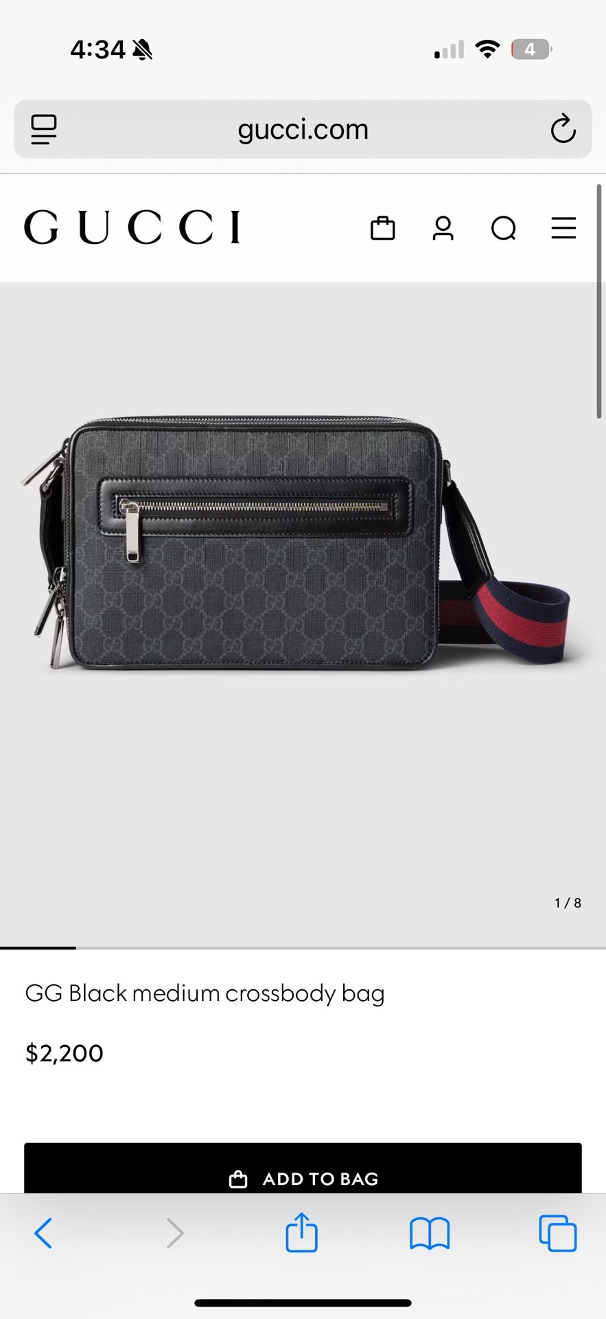 Gucci Men Medium Crossbody Bag
