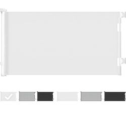 Cumbor White Retractable Baby Or Pet Gate Up To 55In Wide, And 33In Tall 