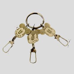 DISNEY MICKEY MOUSE METAL 3 EMOTIONS CHARMS KEYCHAIN KEY RING NEW WITHOUT TAG
