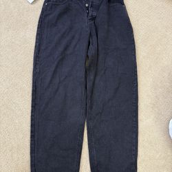 PrettyLittleThing Washed Black Boyfriend Jeans – Size 12 