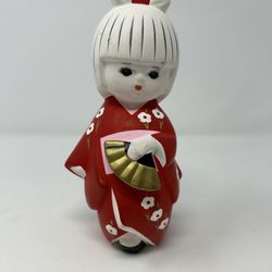 Vintage Japanese Hakata Doll Girl Kimono Figurine Made in Japan Kokeshi Style