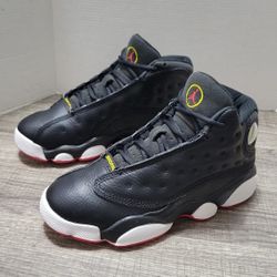 Jordan 13 Kids Shoes Black Red White Size 13.5C