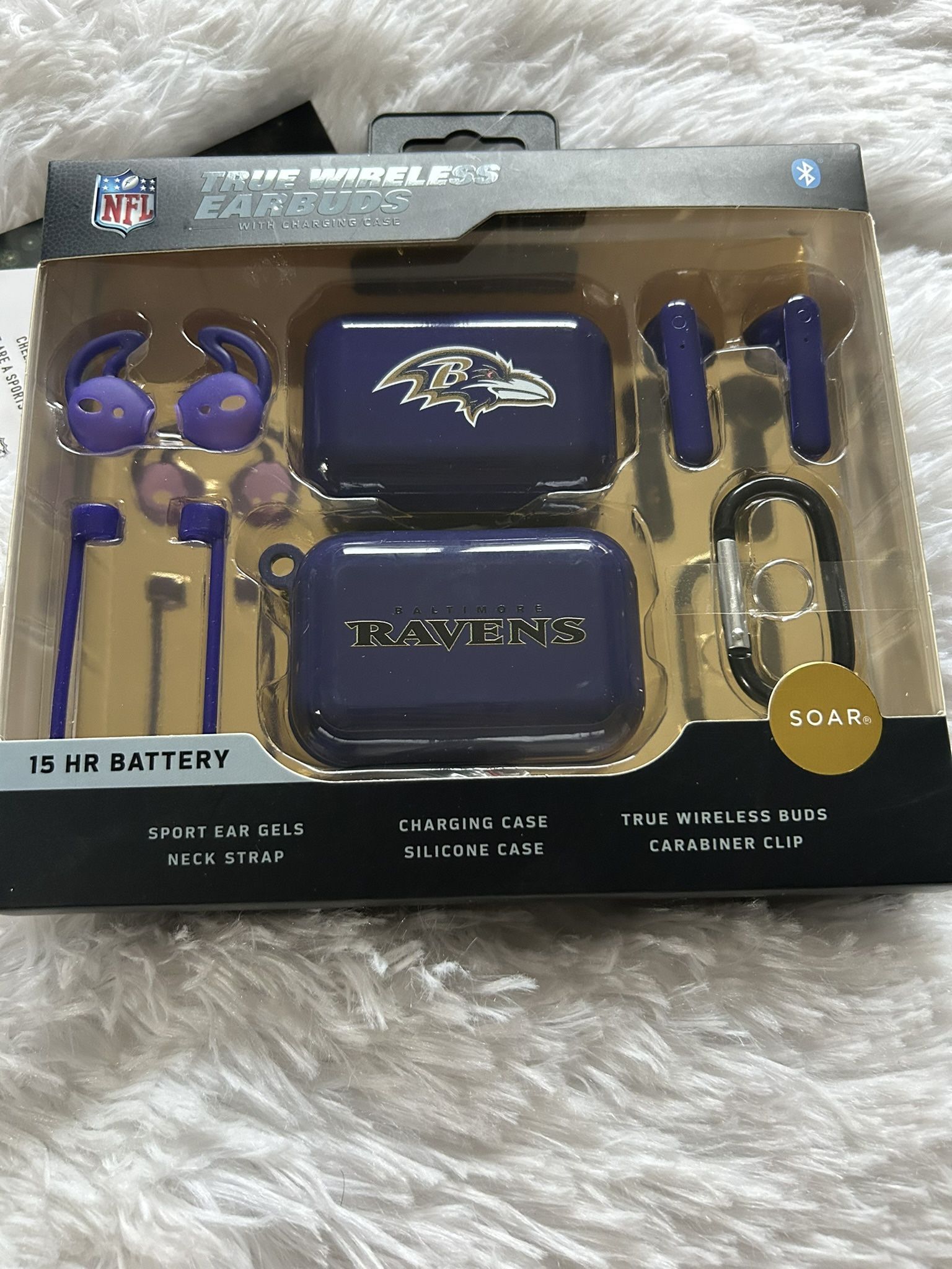 NFL Ravens Wireless Earbuds With Charging Case