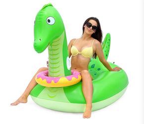 2 Pcs Inflatable Dinosaur Pool Floats, Pool Float Swimming Rings For Kids